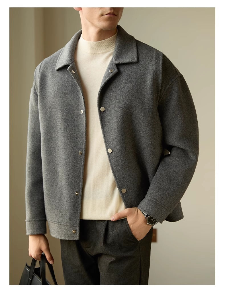 Eleganter Wollmantel mit Revers – Zweilagig & Hochwertig für Herbst & Winter