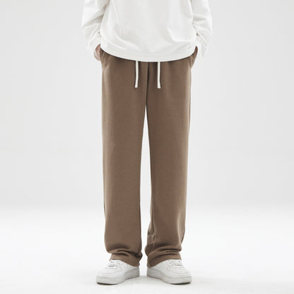 Graue Herren Sweatpants mit Drapierung – Bequeme Jogginghose im Straight-Fit Look, Streetstyle Fitness Hose