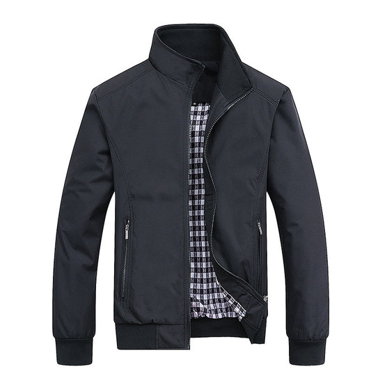 Herrenjacke mit Stehkragen – Slim Fit Übergangsjacke für Frühling & Herbst | Leichte Casual-Jacke