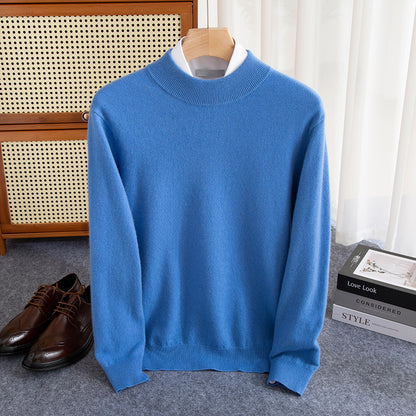 Halbhoher Herren-Strickpullover aus Wollmischung – Warm, elegant & zeitlos