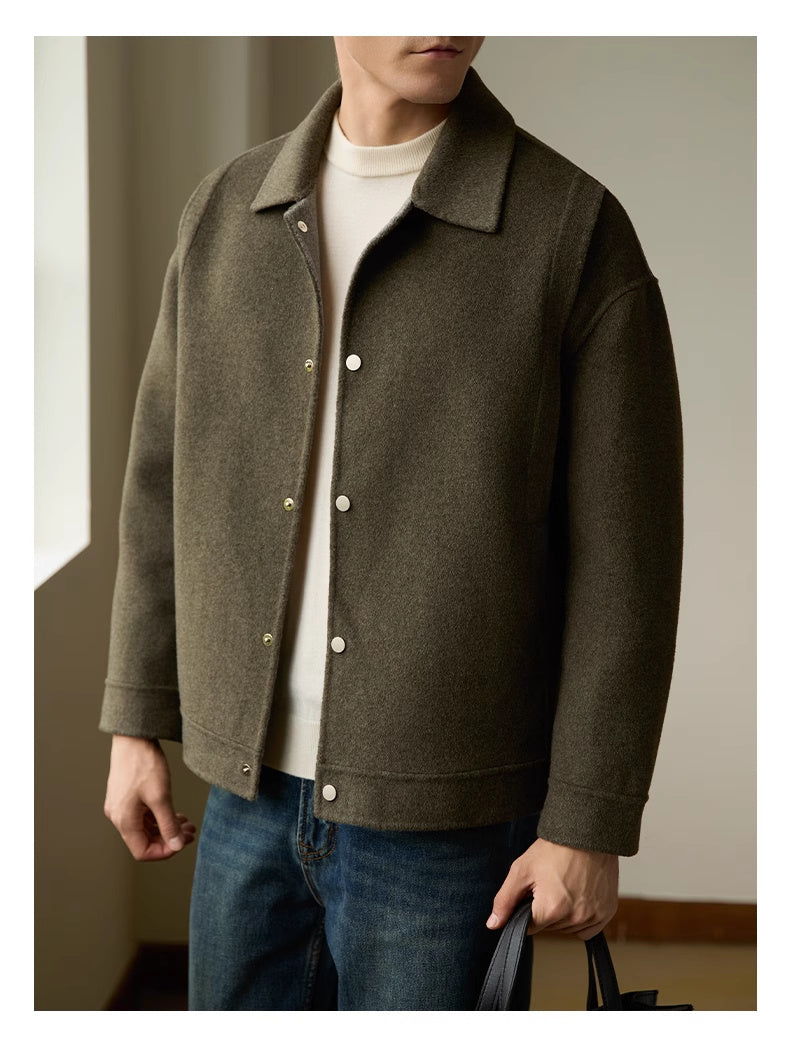 Eleganter Wollmantel mit Revers – Zweilagig & Hochwertig für Herbst & Winter