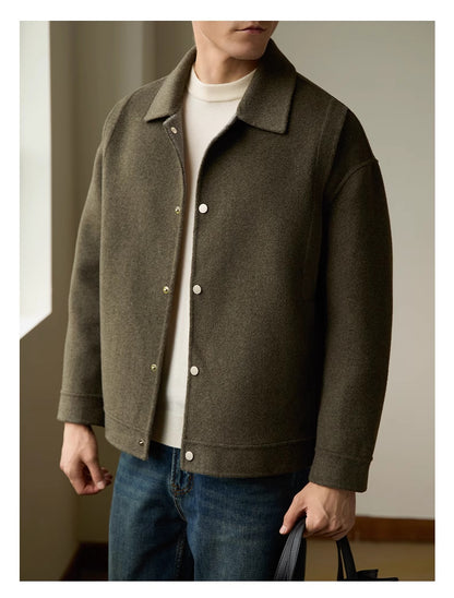 Eleganter Wollmantel mit Revers – Zweilagig & Hochwertig für Herbst & Winter