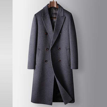 Herren Wollmantel mit weißer Entendaunen-Innenweste – Eleganter Wintermantel für kalte Tage