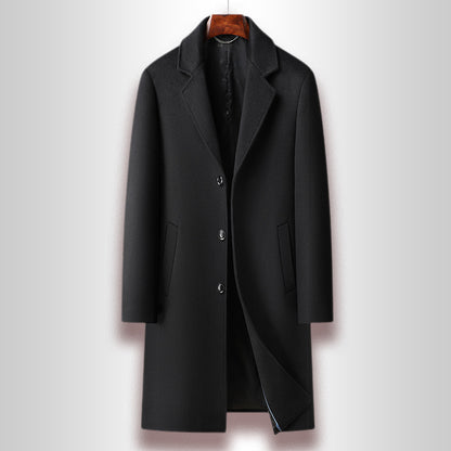 Herren Wollmantel – Business Casual Wintermantel in Langform