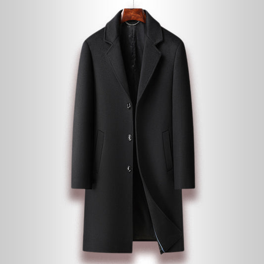 Herren Wollmantel – Business Casual Wintermantel in Langform