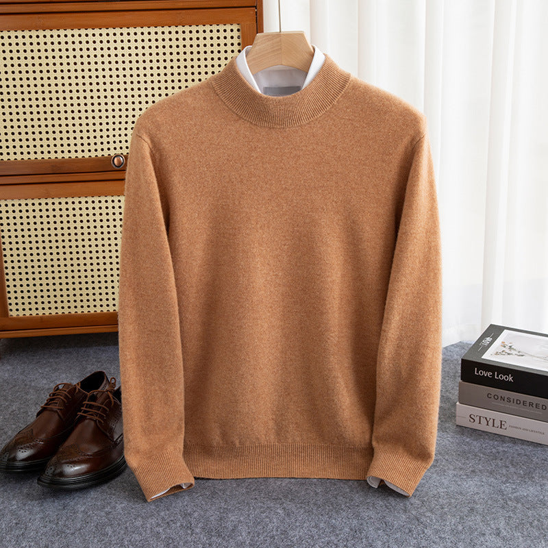 Halbhoher Herren-Strickpullover aus Wollmischung – Warm, elegant & zeitlos