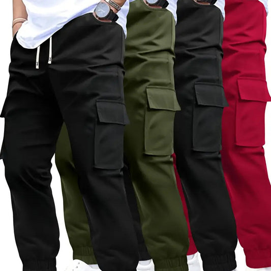 Herren Cargohose mit mehreren Taschen – Tapered Workwear Pants für Alltag & Freizeit