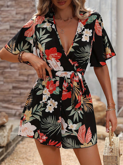 Sommerlicher Jumpsuit mit Rüschenärmeln – Leichter Einteiler für Urlaub & Strand