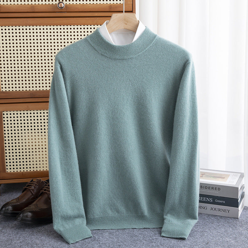 Halbhoher Herren-Strickpullover aus Wollmischung – Warm, elegant & zeitlos