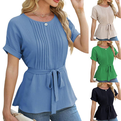 Damen-Shirt mit Rüschen und Falten