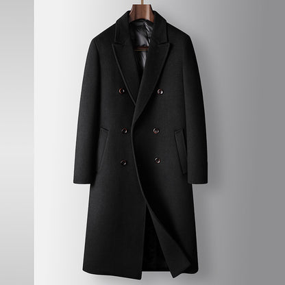 Herren Wollmantel mit weißer Entendaunen-Innenweste – Eleganter Wintermantel für kalte Tage