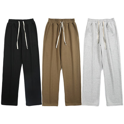 Graue Herren Sweatpants mit Drapierung – Bequeme Jogginghose im Straight-Fit Look, Streetstyle Fitness Hose