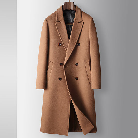 Herren Wollmantel mit weißer Entendaunen-Innenweste – Eleganter Wintermantel für kalte Tage