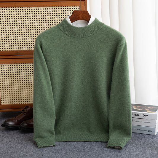 Halbhoher Herren-Strickpullover aus Wollmischung – Warm, elegant & zeitlos