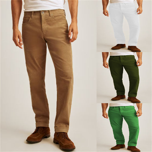 Herren Cordhosen – Gerade geschnittene Cordhose in Uni-Farben, lässig & bequem