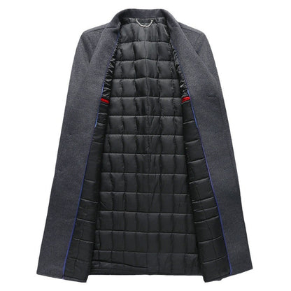 Herren Wollmantel – Business Casual Wintermantel in Langform